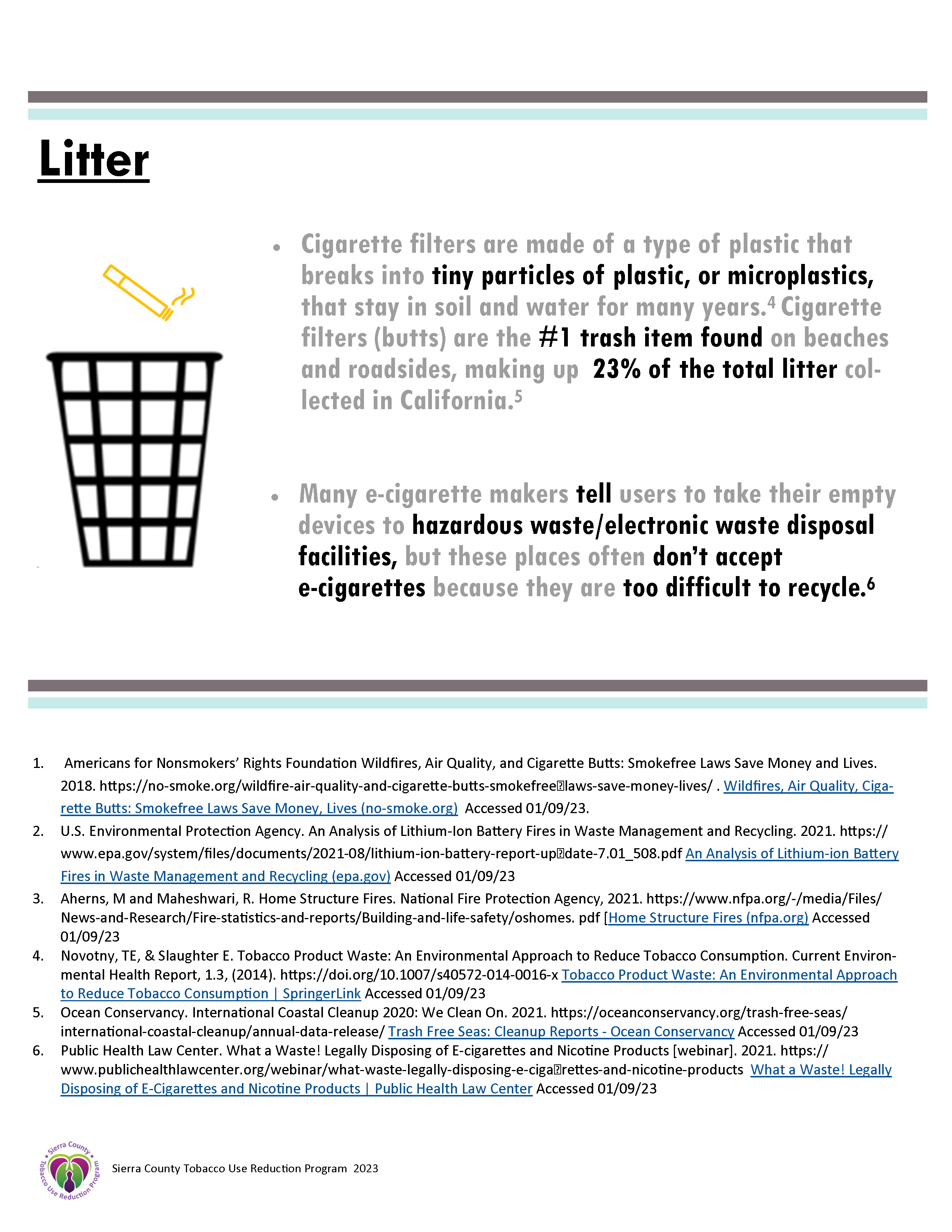 2023 Tobacco Product Wast Fact Sheet page 2